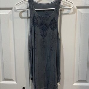 Gray Embellished Paisley Tank Top